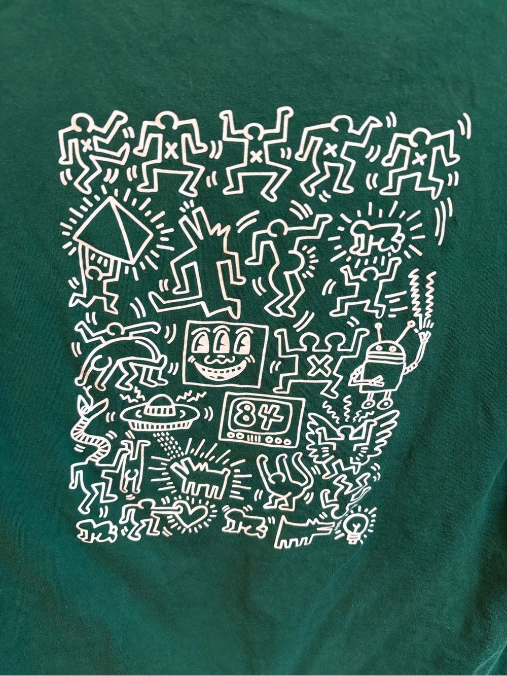 Uniqlo X Keith Haring Green Graphic Tee unisex small - Picture 6 of 7